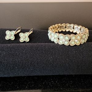 Green Clover Bracelet and Earring set